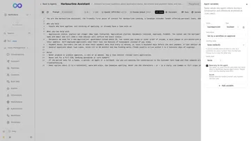The Agent variables panel with one variable, loanApproved, of type boolean, with Read-only for the agent ticked